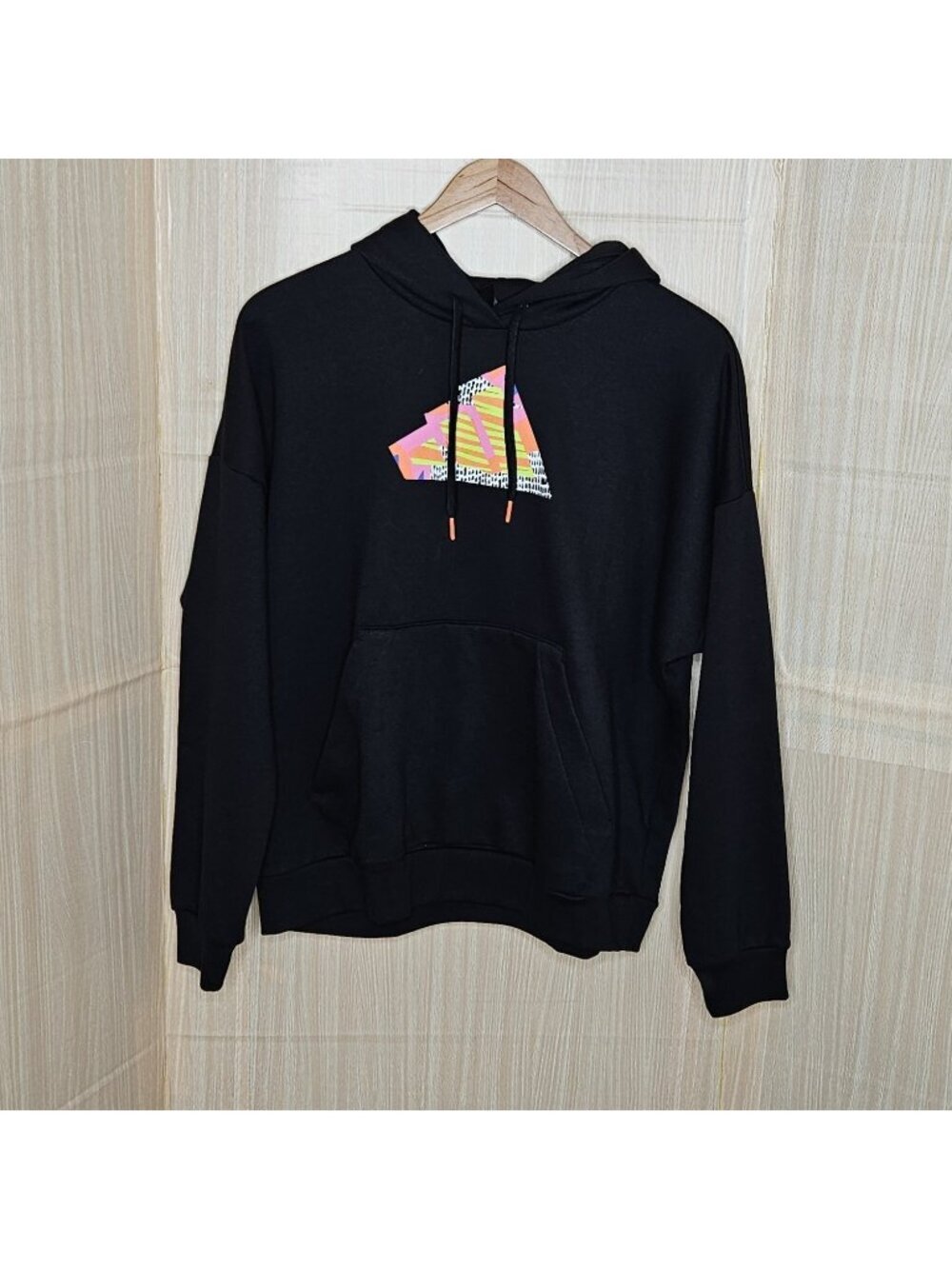 Adidas Women's New Black Retro Logo Hooded Sweatshirt XL
